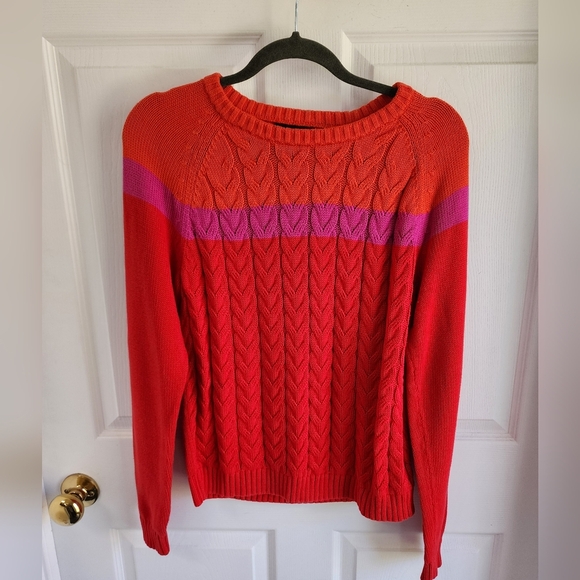 Lands’ End The Drifter Crew Neck Knit Sweater Sz Med Petite - Picture 1 of 8